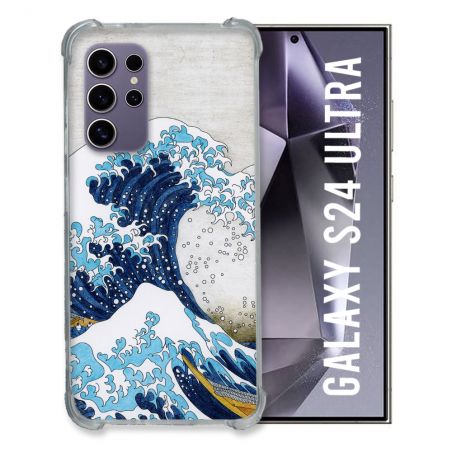 Coque Renforcée En Verre Trempé Pour Samsung Galaxy S24 Ultra Peinture La Grande Vague