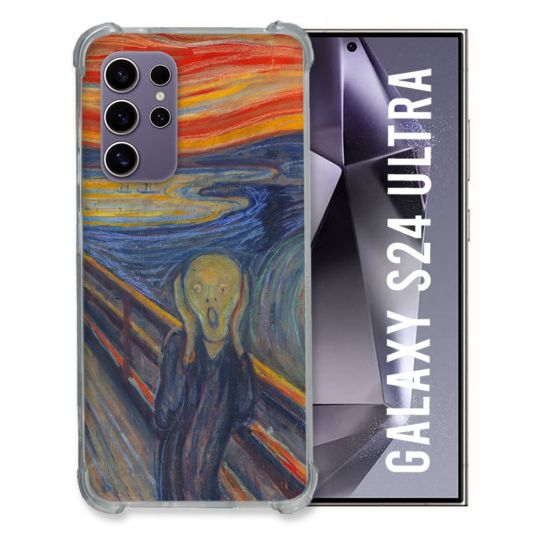 Coque Renforcée En Verre Trempé Pour Samsung Galaxy S24 Ultra Peinture Le Cri