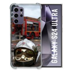 Coque Renforcée En Verre Trempé Pour Samsung Galaxy S24 Ultra Pompier Casque Camion