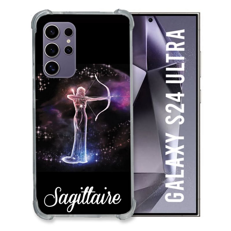 Coque Renforcée En Verre Trempé Pour Samsung Galaxy S24 Ultra Signe Zodiaque 2 Sagittaire
