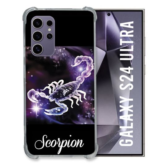 Coque Renforcée En Verre Trempé Pour Samsung Galaxy S24 Ultra Signe Zodiaque 2 Scorpion