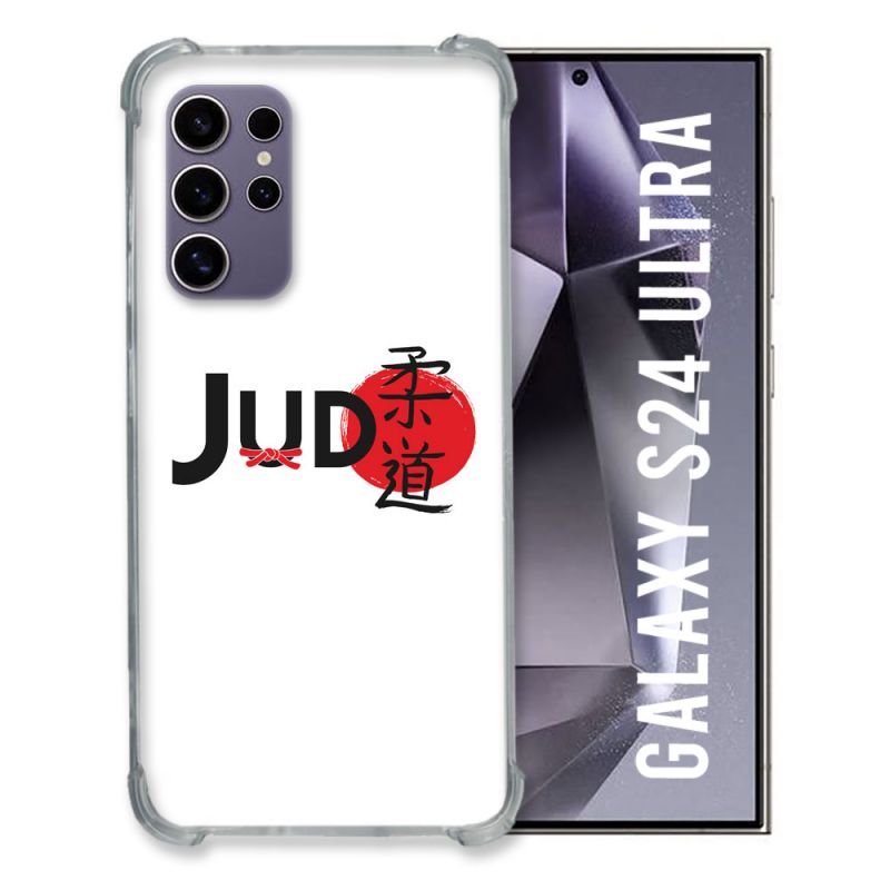 Coque Renforcée En Verre Trempé Pour Samsung Galaxy S24 Ultra Sport Judo Logo