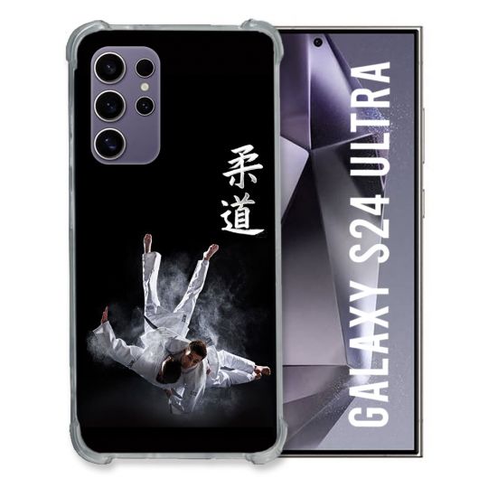 Coque Renforcée En Verre Trempé Pour Samsung Galaxy S24 Ultra Sport Judo Noir
