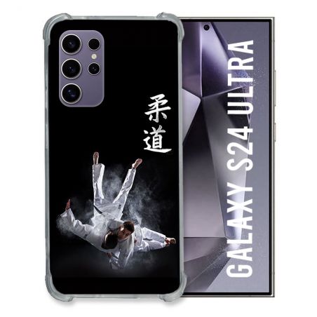 Coque Renforcée En Verre Trempé Pour Samsung Galaxy S24 Ultra Sport Judo Noir