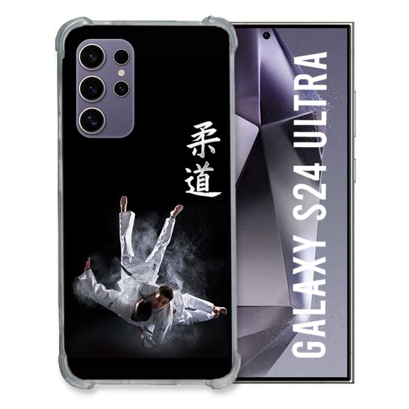 Coque Renforcée En Verre Trempé Pour Samsung Galaxy S24 Ultra Sport Judo Noir