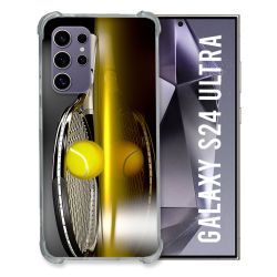 Coque Renforcée En Verre Trempé Pour Samsung Galaxy S24 Ultra Sport Tennis Reflet