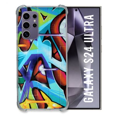 Coque Renforcée En Verre Trempé Pour Samsung Galaxy S24 Ultra Street Art Graf Color