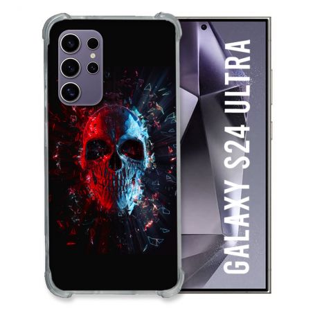 Coque Renforcée En Verre Trempé Pour Samsung Galaxy S24 Ultra Tete de Mort Deflagration