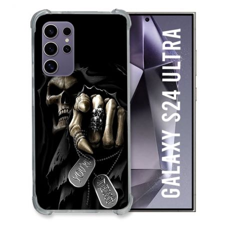 Coque Renforcée En Verre Trempé Pour Samsung Galaxy S24 Ultra Tete de Mort Your Next