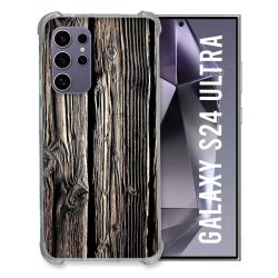 Coque Renforcée En Verre Trempé Pour Samsung Galaxy S24 Ultra Texture Bois