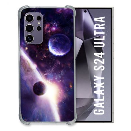 Coque Renforcée En Verre Trempé Pour Samsung Galaxy S24 Ultra Univers Planete Stellaire
