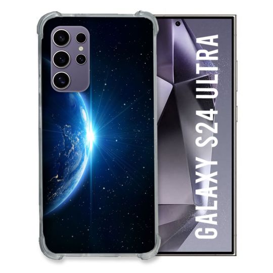 Coque Renforcée En Verre Trempé Pour Samsung Galaxy S24 Ultra Univers Planete Terre