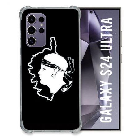 Coque Renforcée En Verre Trempé Pour Samsung Galaxy S24 Ultra Voyage Corse Noir