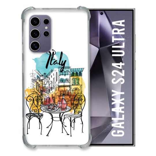 Coque Renforcée En Verre Trempé Pour Samsung Galaxy S24 Ultra Voyage Italie Vintage