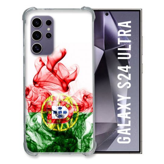 Coque Renforcée En Verre Trempé Pour Samsung Galaxy S24 Ultra Voyage Portugal Flamme