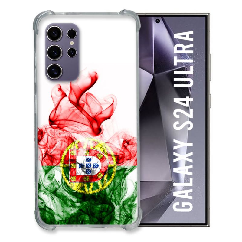 Coque Renforcée En Verre Trempé Pour Samsung Galaxy S24 Ultra Voyage Portugal Flamme