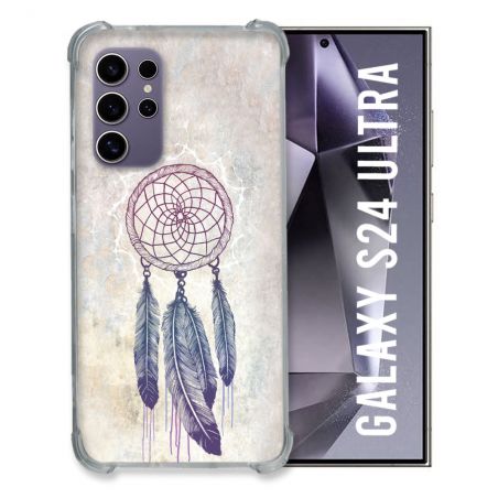 Coque Renforcée En Verre Trempé Pour Samsung Galaxy S24 Ultra Zen Attrape Reve Blanc