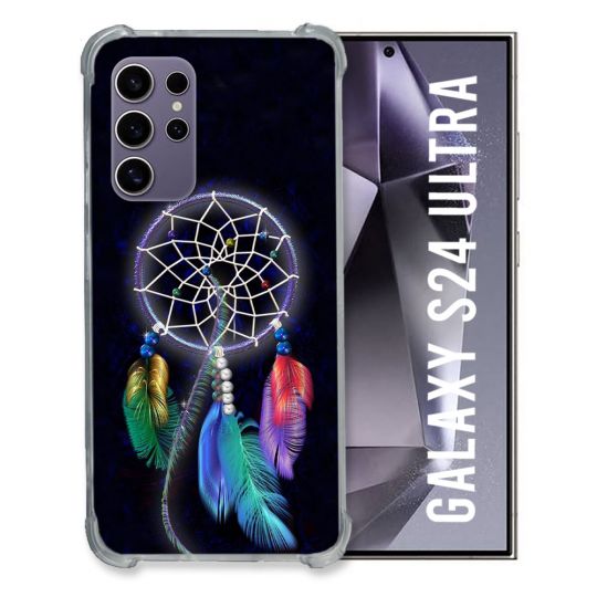 Coque Renforcée En Verre Trempé Pour Samsung Galaxy S24 Ultra Zen Attrape Reve Multicolore