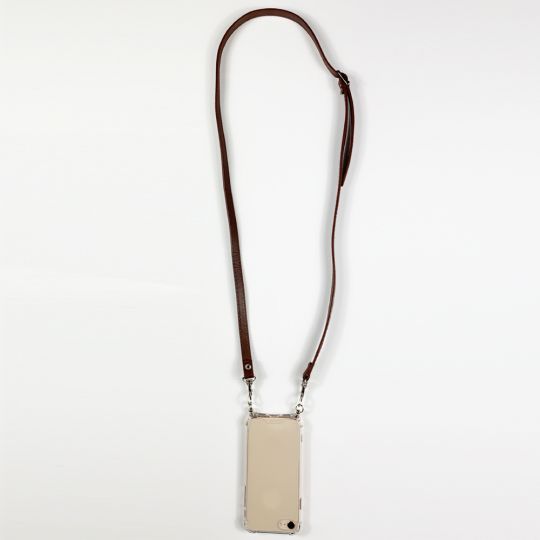 Coque Transparente Pour Samsung Galaxy S24 Ultra Lanière / Cordon Cuir 2 Marron