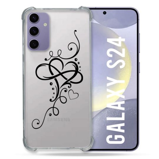 Coque Transparente Pour Samsung Galaxy S24 Cœur infini