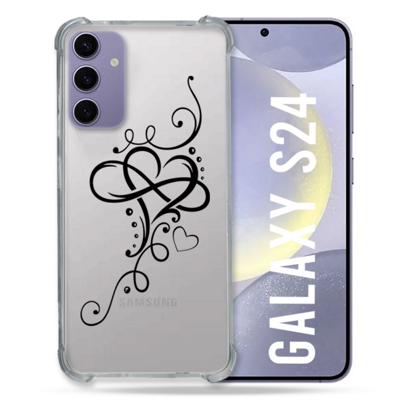 Coque Transparente Pour Samsung Galaxy S24 Cœur infini