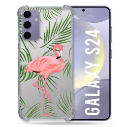 Coque Transparente Pour Samsung Galaxy S24 Flamant Rose