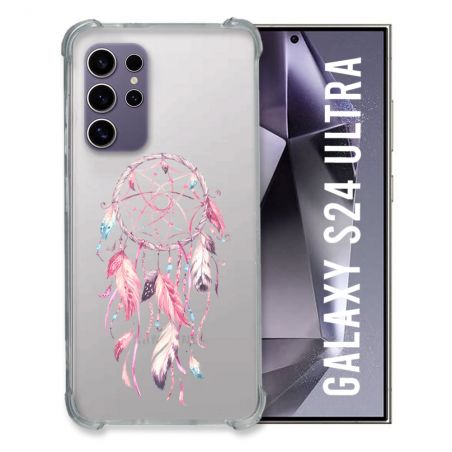 Coque Transparente Pour Samsung Galaxy S24 Ultra Attrape Reve Rose