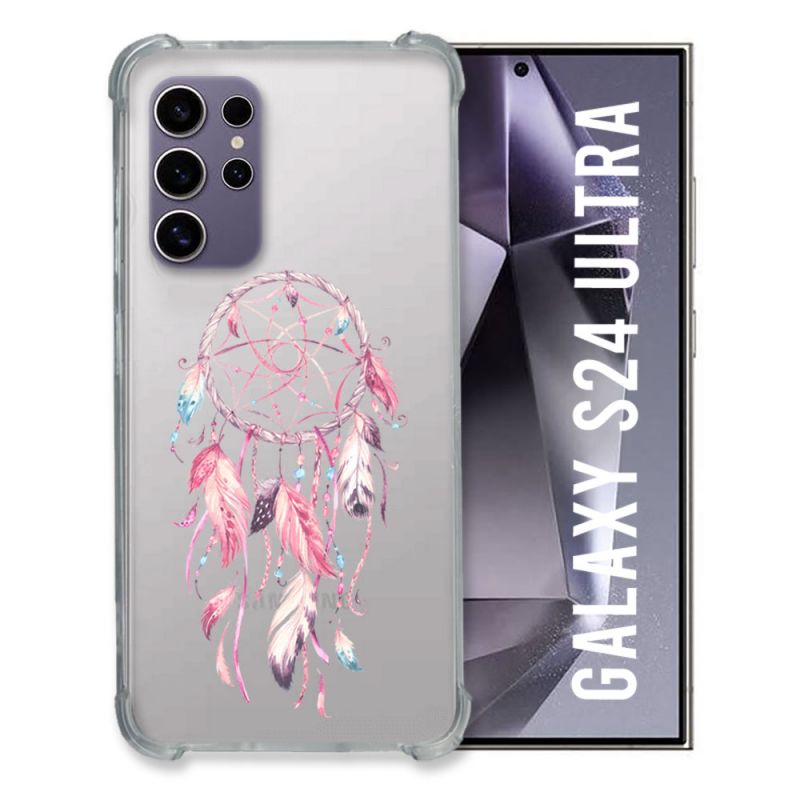 Coque Transparente Pour Samsung Galaxy S24 Ultra Attrape Reve Rose