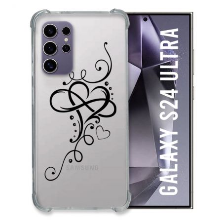 Coque Transparente Pour Samsung Galaxy S24 Ultra Cœur infini
