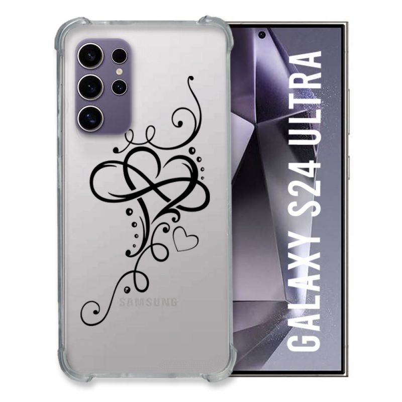 Coque Transparente Pour Samsung Galaxy S24 Ultra Cœur infini