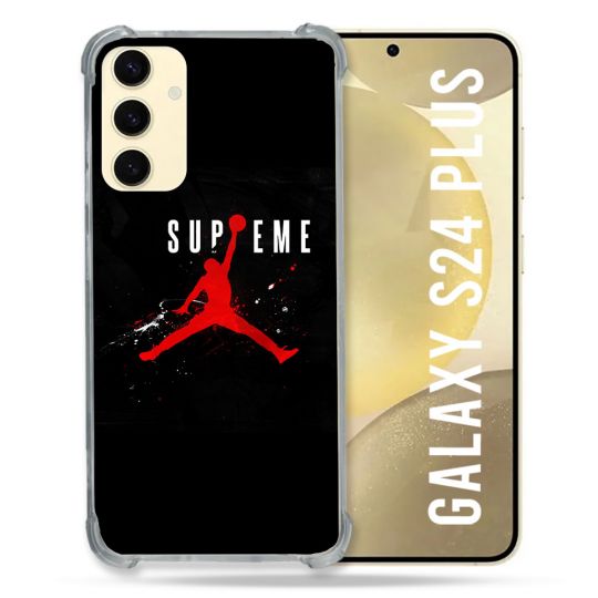 Coque Renforcée En Verre Trempé Pour Samsung Galaxy S24 Plus Jordan Supreme Noir
