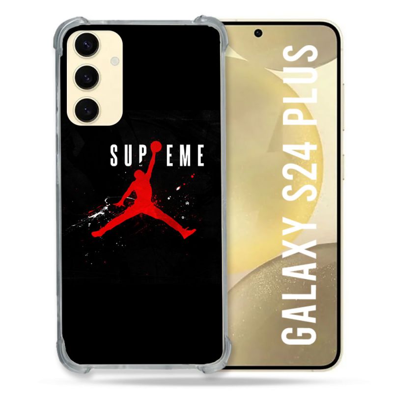 Coque Renforcée En Verre Trempé Pour Samsung Galaxy S24 Plus Jordan Supreme Noir