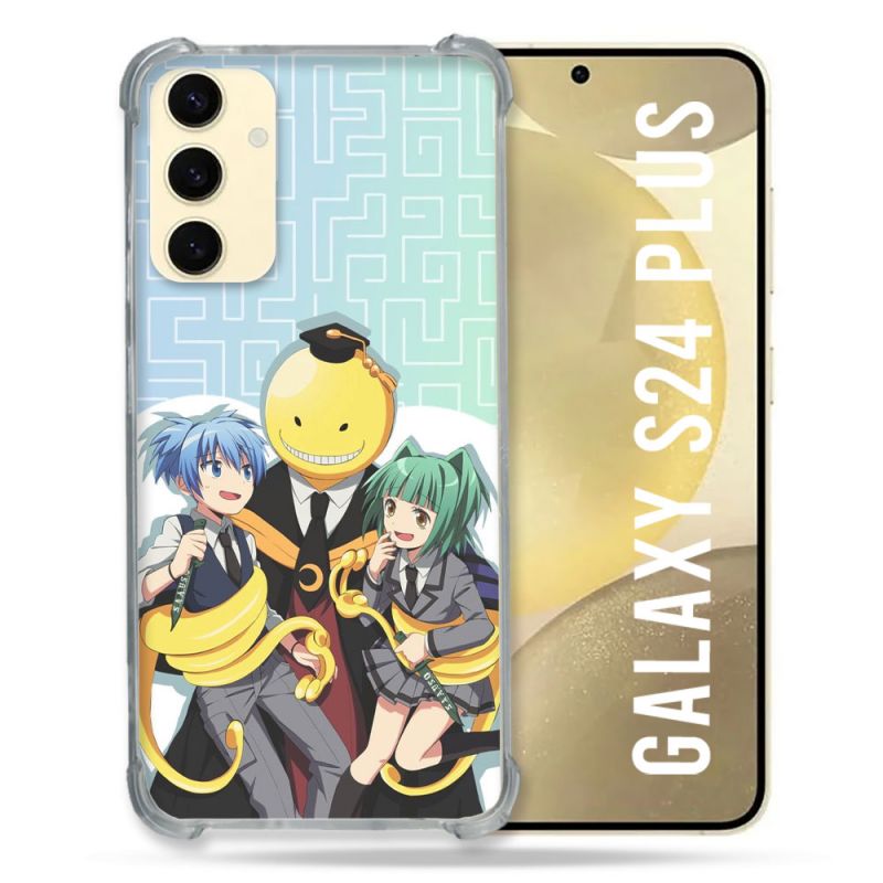 Coque Renforcée En Verre Trempé Pour Samsung Galaxy S24 Plus Manga Assassination Classroom Kuro Trio