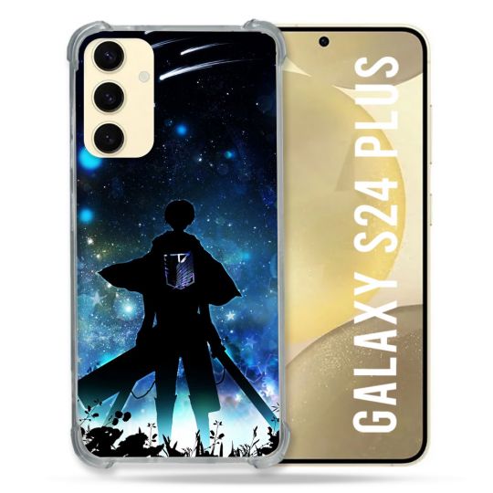 Coque Renforcée En Verre Trempé Pour Samsung Galaxy S24 Plus Manga Attaque Titans Levi