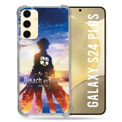Coque Renforcée En Verre Trempé Pour Samsung Galaxy S24 Plus Manga Attaque Titans Soleil