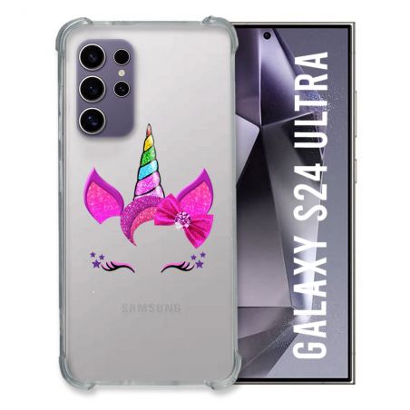 Coque Transparente Pour Samsung Galaxy S24 Ultra Licorne Paillette