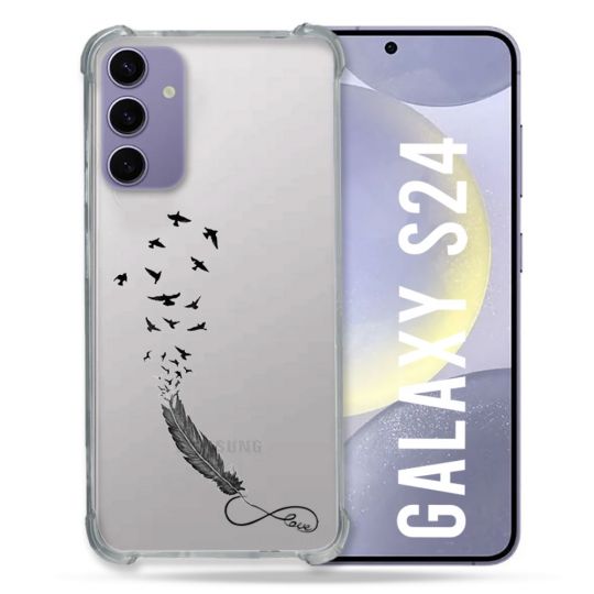 Coque Transparente Pour Samsung Galaxy S24 Plume Infini