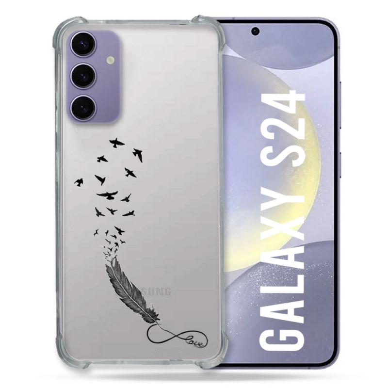 Coque Transparente Pour Samsung Galaxy S24 Plume Infini