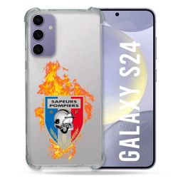 Coque Transparente Pour Samsung Galaxy S24 Pompier Feu