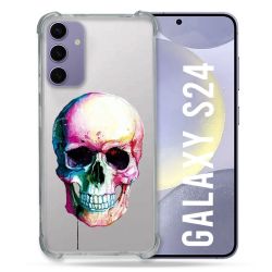 Coque Transparente Pour Samsung Galaxy S24 Skull Head Crane Colore