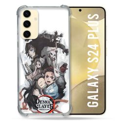Coque Renforcée En Verre Trempé Pour Samsung Galaxy S24 Plus Manga Demon Slayer Blanc