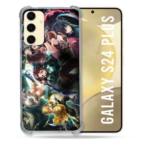 Coque Renforcée En Verre Trempé Pour Samsung Galaxy S24 Plus Manga Demon Slayer Groupe