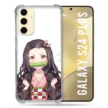 Coque Renforcée En Verre Trempé Pour Samsung Galaxy S24 Plus Manga Demon Slayer Nezuko