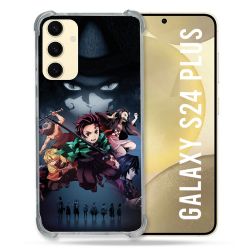Coque Renforcée En Verre Trempé Pour Samsung Galaxy S24 Plus Manga Demon Slayer Noir
