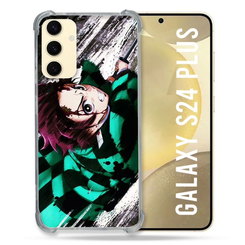 Coque Renforcée En Verre Trempé Pour Samsung Galaxy S24 Plus Manga Demon Slayer Tanjiro
