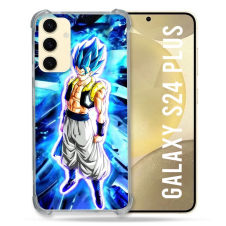 Coque Renforcée En Verre Trempé Pour Samsung Galaxy S24 Plus Manga Dragon Ball Gogeta Lumiere