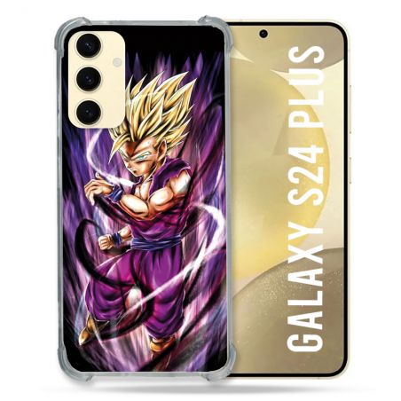 Coque Renforcée En Verre Trempé Pour Samsung Galaxy S24 Plus Manga Dragon Ball Sangohan Violet