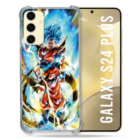 Coque Renforcée En Verre Trempé Pour Samsung Galaxy S24 Plus Manga Dragon Ball Sangoku Blanc