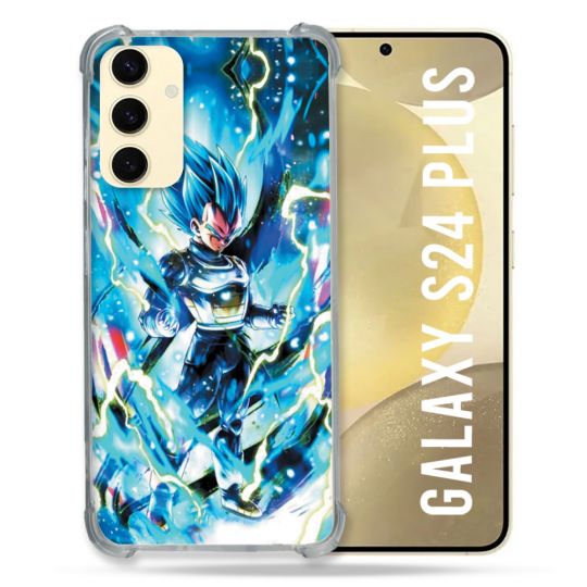 Coque Renforcée En Verre Trempé Pour Samsung Galaxy S24 Plus Manga Dragon Ball Vegeta Bleu