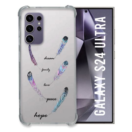 Coque Transparente Pour Samsung Galaxy S24 Ultra Plume Couleur